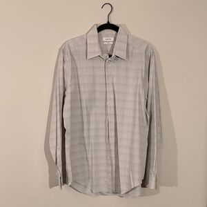 Calvin Klein Men's Dress Shirt in Subtle Gray Check